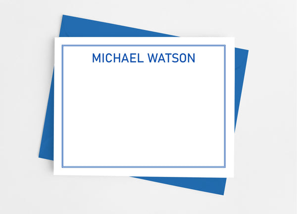Personalized Stationery Flat Note Cards - Classic Caps - Cathy's Creations - www.candywrappershop.com
