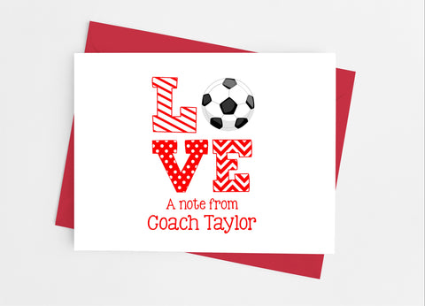 Sports Love Soccer Note Cards - Cathy's Creations - www.candywrappershop.com