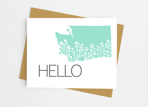 State Outline Hello Note Cards - Cathy's Creations - www.candywrappershop.com