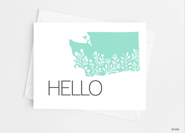 State Outline Hello Note Cards - Cathy's Creations - www.candywrappershop.com