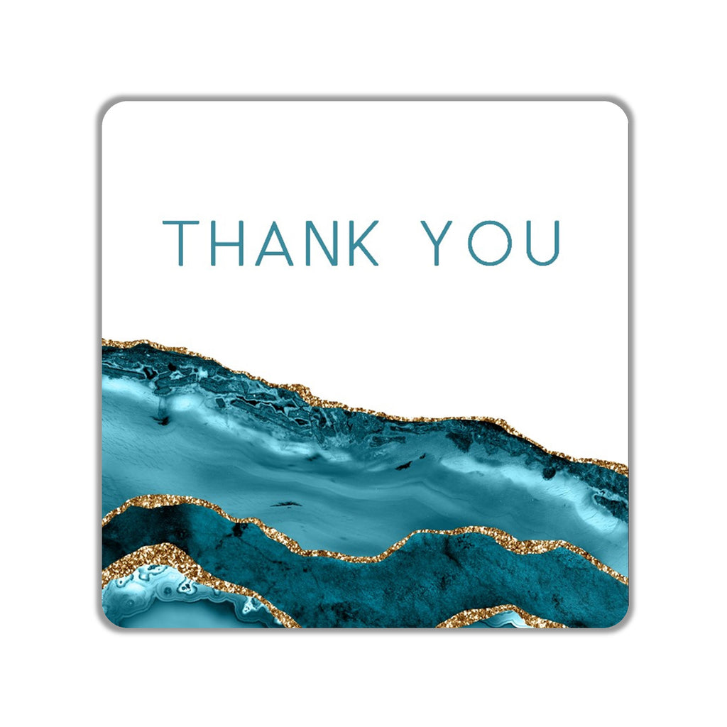 Teal Agate Favor Thank You Stickers OR Tags - Cathy's Creations - www.candywrappershop.com