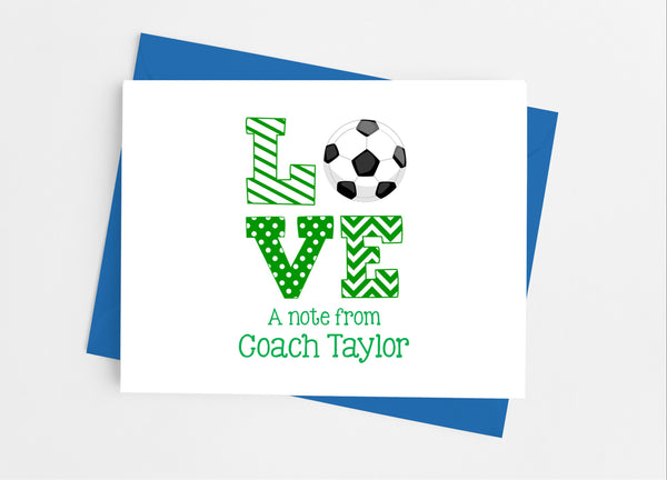 Sports Love Soccer Note Cards - Cathy's Creations - www.candywrappershop.com