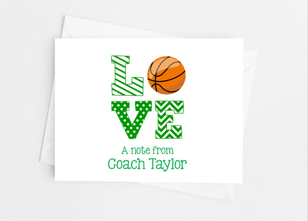 Sports Love Basketball Note Cards - Cathy's Creations - www.candywrappershop.com
