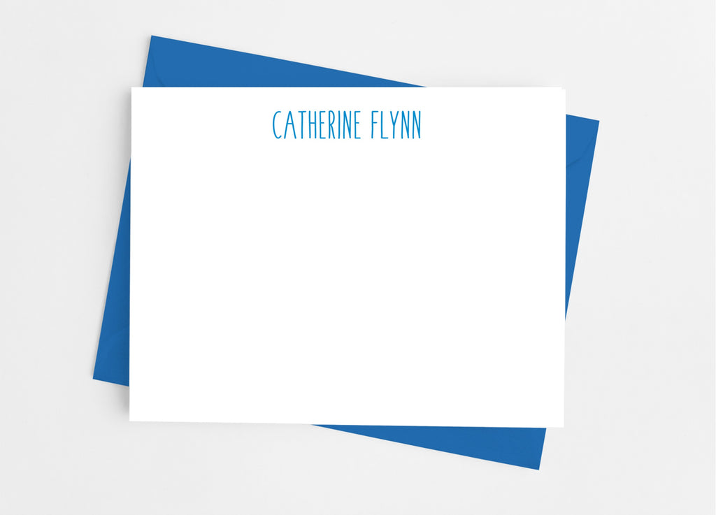 Personalized Stationery Flat Note Cards - Modern Text - Cathy's Creations - www.candywrappershop.com