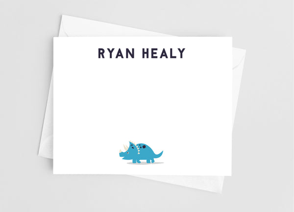 Dinosaur Personalized Flat Note Cards - Cathy's Creations - www.candywrappershop.com