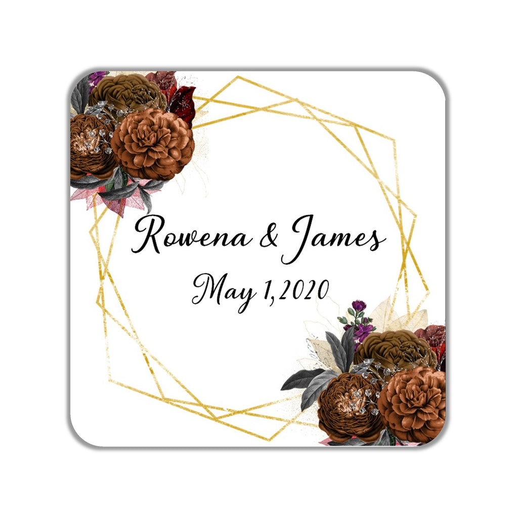 Fall Floral Geomtric Favor Stickers OR Tags - Cathy's Creations - www.candywrappershop.com