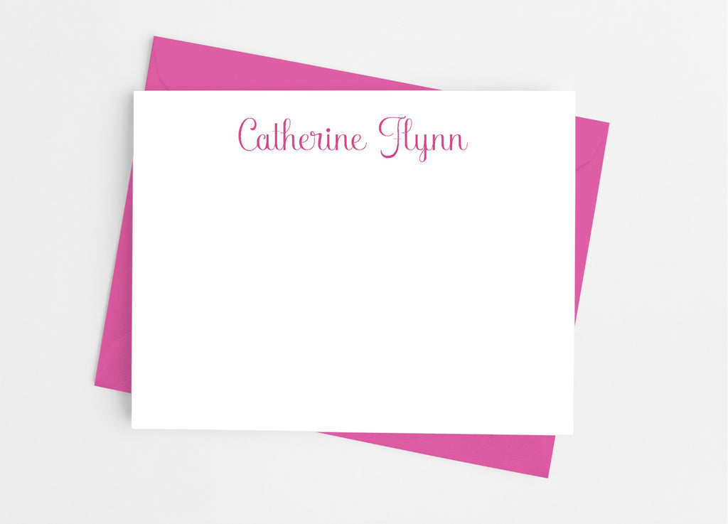 Personalized Stationery Flat Note Cards - Modern Classic Script - Cathy's Creations - www.candywrappershop.com