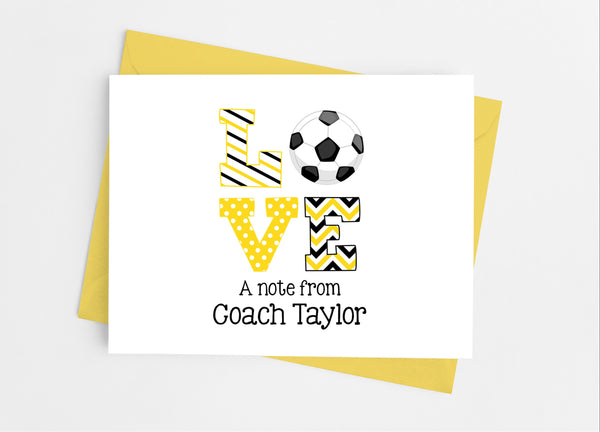 Sports Love Soccer Note Cards - Cathy's Creations - www.candywrappershop.com