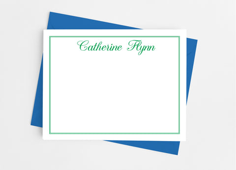 Personalized Stationery Flat Note Cards - Classic Calligraphy - Cathy's Creations - www.candywrappershop.com
