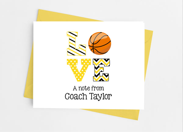 Sports Love Basketball Note Cards - Cathy's Creations - www.candywrappershop.com