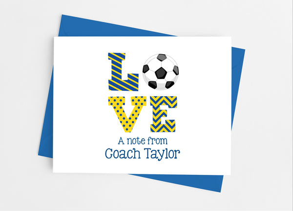 Sports Love Soccer Note Cards - Cathy's Creations - www.candywrappershop.com