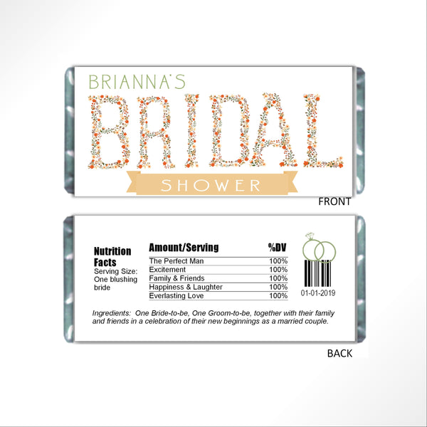 Bridal Shower Candy Bar Wrapper - Cathy's Creations - www.candywrappershop.com