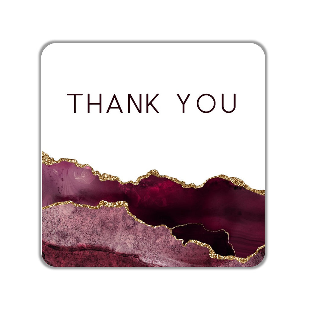 Burgundy Agate Favor Thank You Stickers OR Tags - Cathy's Creations - www.candywrappershop.com