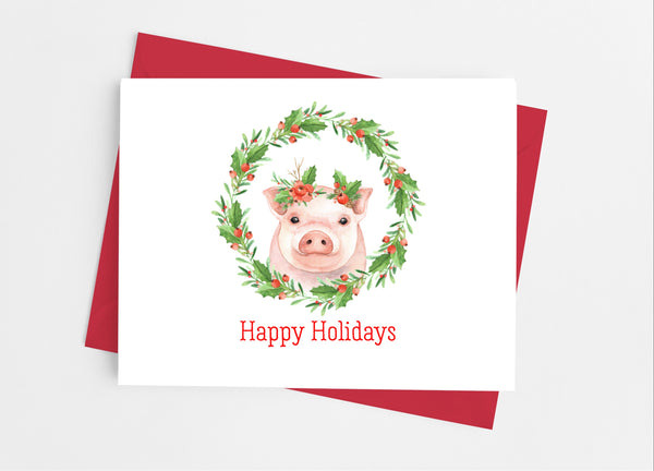 Christmas Pig Note Cards - Cathy's Creations - www.candywrappershop.com