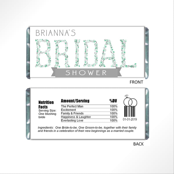 Bridal Shower Candy Bar Wrapper - Cathy's Creations - www.candywrappershop.com