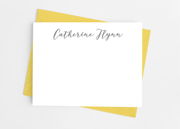 Personalized Stationery Flat Note Cards - Modern Script - Cathy's Creations - www.candywrappershop.com