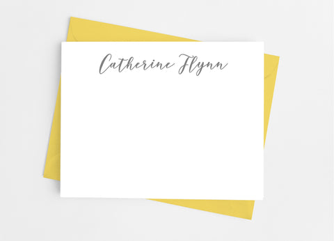 Personalized Stationery Flat Note Cards - Modern Script - Cathy's Creations - www.candywrappershop.com