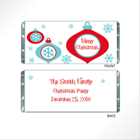 Retro Christmas Ornament Candy Bar Wrapper - Cathy's Creations - www.candywrappershop.com