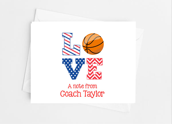 Sports Love Basketball Note Cards - Cathy's Creations - www.candywrappershop.com