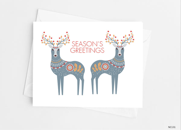 Scandinavian Reindeer Note Cards - Cathy's Creations - www.candywrappershop.com