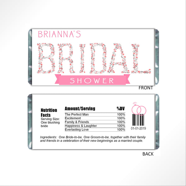 Bridal Shower Candy Bar Wrapper - Cathy's Creations - www.candywrappershop.com
