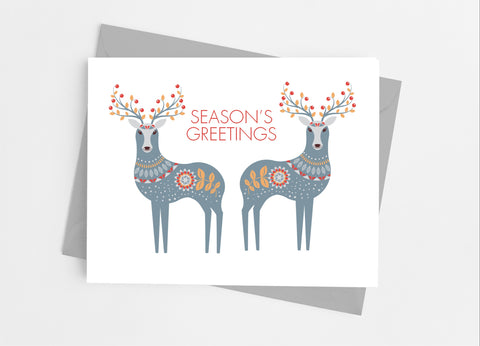 Scandinavian Reindeer Note Cards - Cathy's Creations - www.candywrappershop.com