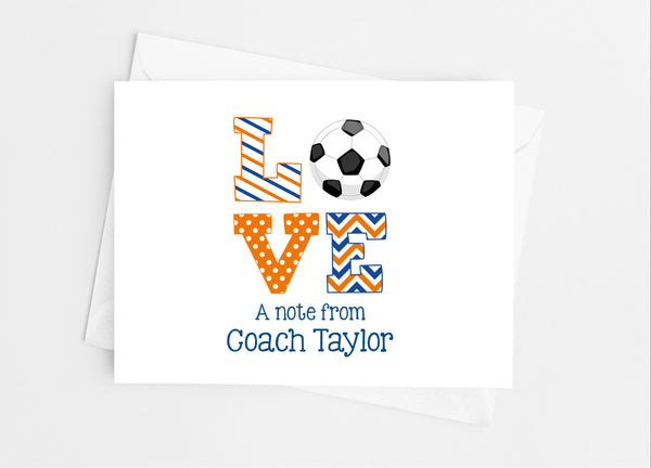 Sports Love Soccer Note Cards - Cathy's Creations - www.candywrappershop.com