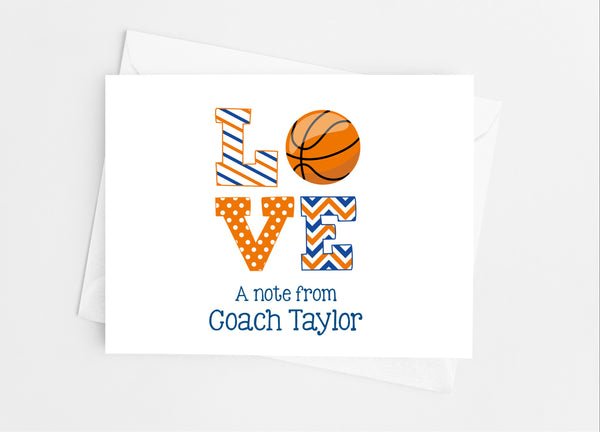 Sports Love Basketball Note Cards - Cathy's Creations - www.candywrappershop.com