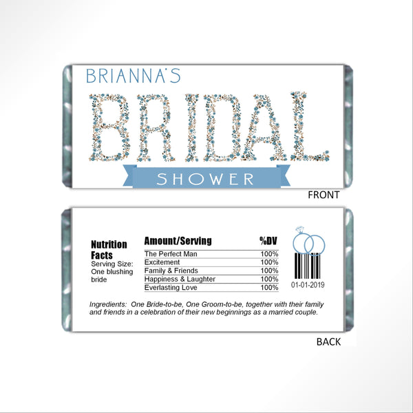 Bridal Shower Candy Bar Wrapper - Cathy's Creations - www.candywrappershop.com
