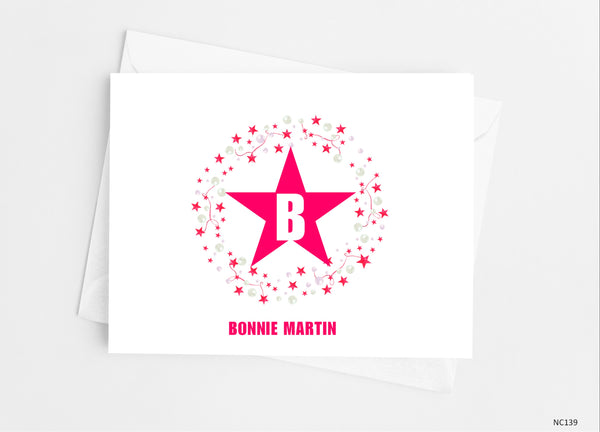 Star Monogram Note Cards - Cathy's Creations - www.candywrappershop.com