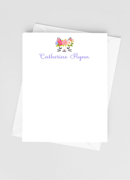 Cat Face Flat Note Cards - Cathy's Creations - www.candywrappershop.com