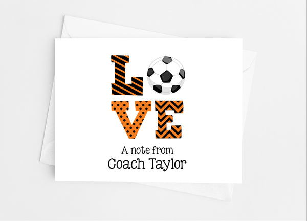 Sports Love Soccer Note Cards - Cathy's Creations - www.candywrappershop.com