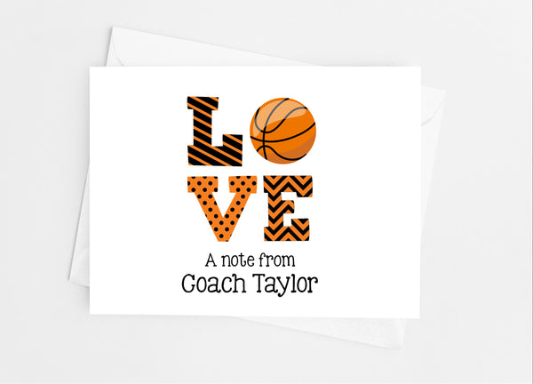 Sports Love Basketball Note Cards - Cathy's Creations - www.candywrappershop.com