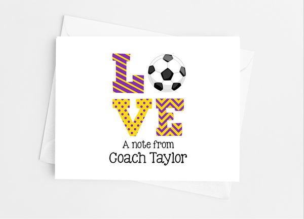 Sports Love Soccer Note Cards - Cathy's Creations - www.candywrappershop.com