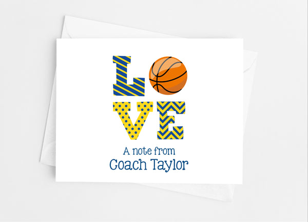 Sports Love Basketball Note Cards - Cathy's Creations - www.candywrappershop.com