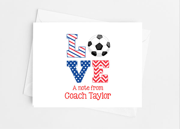 Sports Love Soccer Note Cards - Cathy's Creations - www.candywrappershop.com