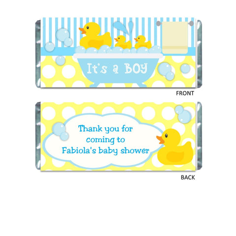 Rubber Ducky Candy Bar Wrapper - Cathy's Creations - www.candywrappershop.com